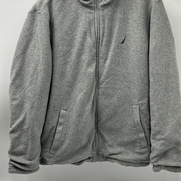 VINTAGE NAUTICA JACKET MENS SIZE LARGE REVERSIBLE BACK FLEECE FULL ZIP JACKET - Picture 3 of 11